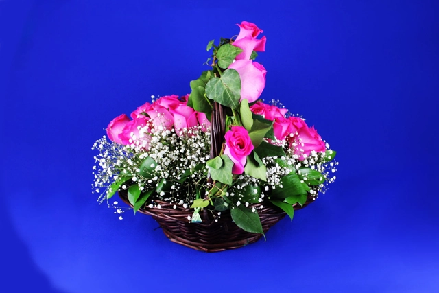 Canasta con 48 Rosas