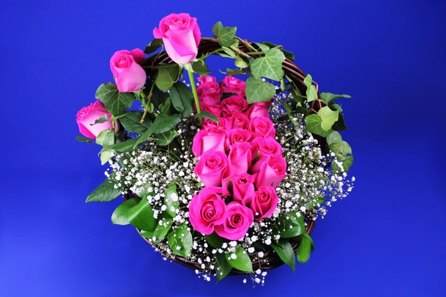 Canasta con 48 Rosas